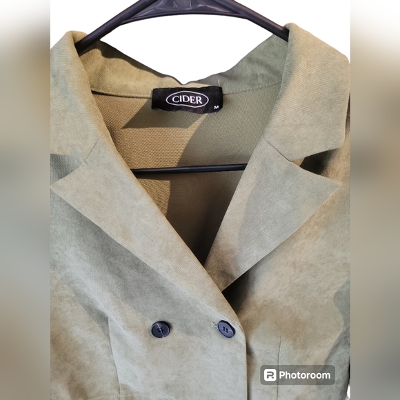 Cider Solid Green Cropped Jacket Size M - Picture 3 of 8